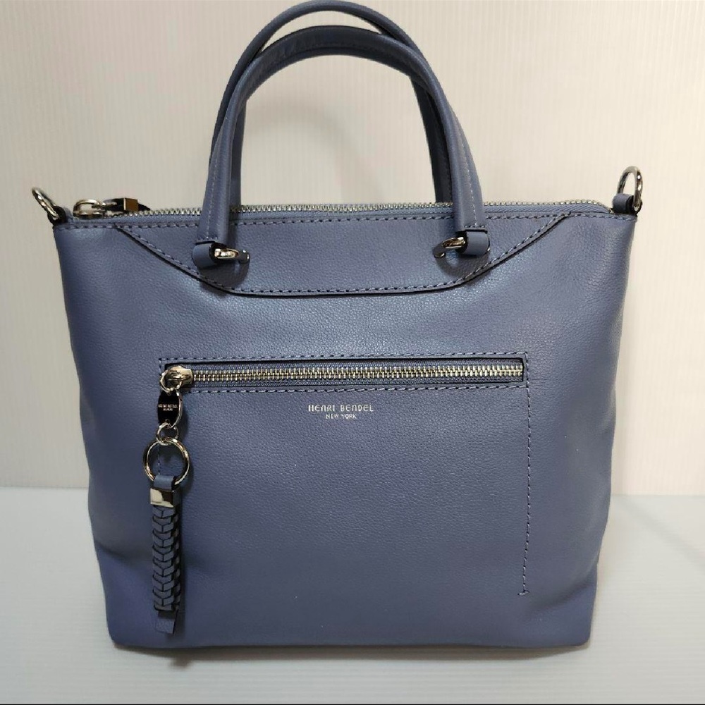 Henri Bendel Blue Leather 2-Way Mini Crossbody Tote Bag - Picture 4 of 11